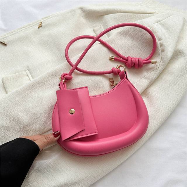(Rose Pink) Stylish Boxshaped Small Tote Bag 2023 Pu Leather Trendy Crossbody For Women