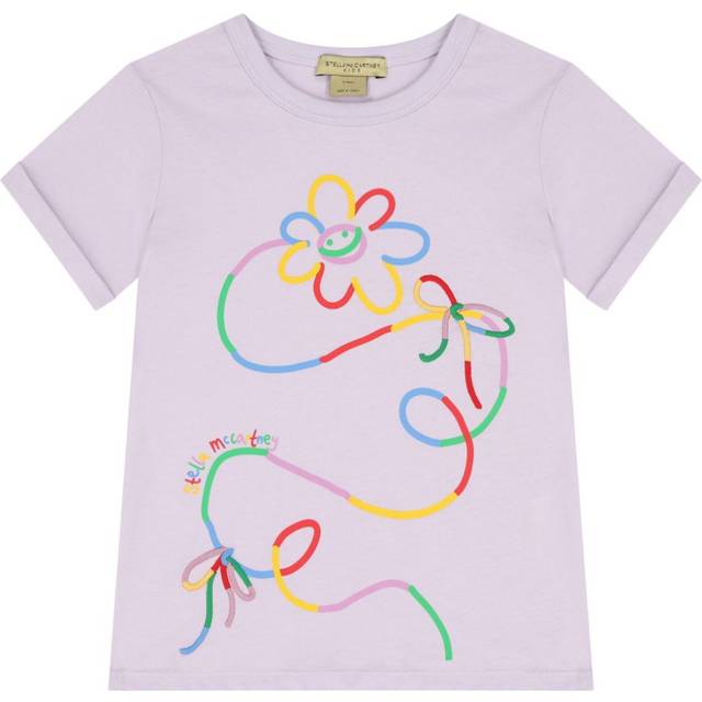 Stella McCartney Kids - flower-motif t-shirt - kids - Organic Cotton - 12 - Purple