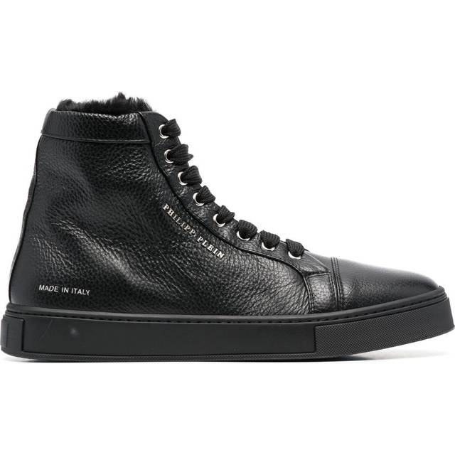 Philipp Plein - shearling lined high-top sneakers - unisex - Leather - 36 - Black