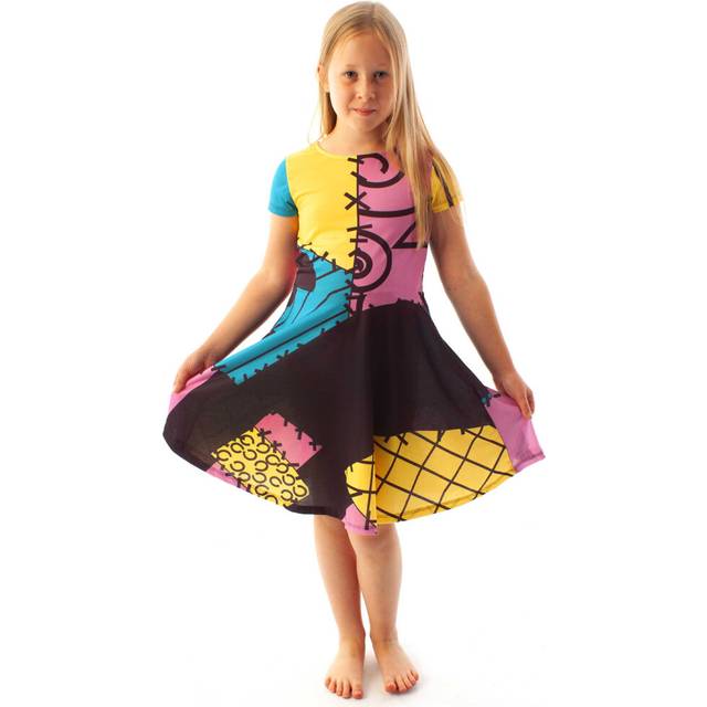 (13-14 Years) Disney The Nightmare Before Christmas Short Sleeve Skater Dress (Girls Yellow)