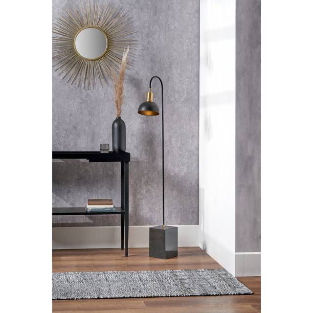 Ruma Matt Black Domed Task Floor Lamp - One Size