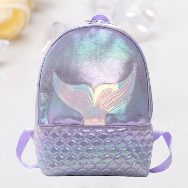 Purple Student Backpack For Teenage Girls Student PU School Bag-