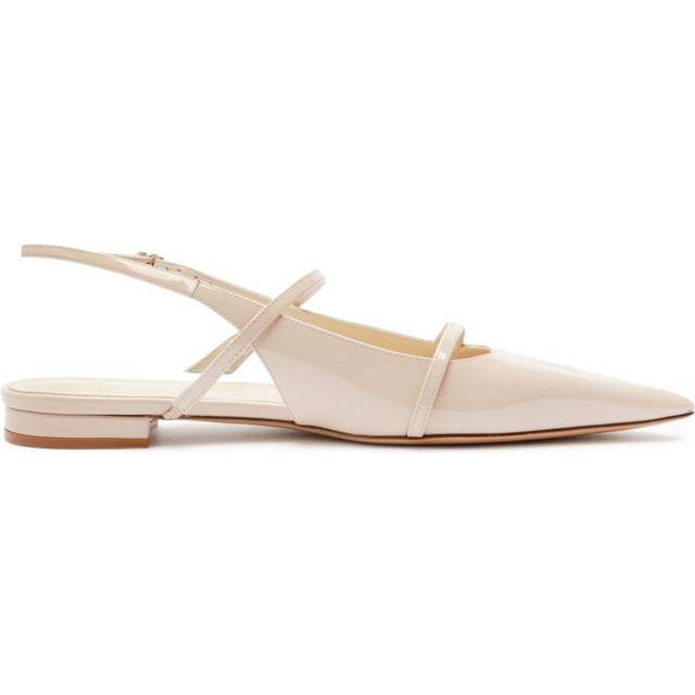 Alexandre Birman - Tita slingback flat pumps - women - Leather/Calf Leather/Patent Leather - 37.5 - Neutrals