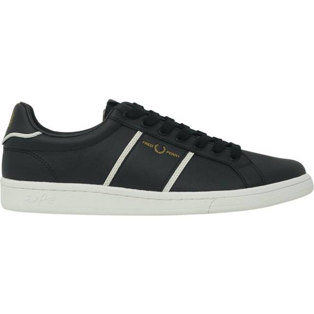 Fred Perry Debossed Branding Leather Mens Black Trainers - Size UK 5