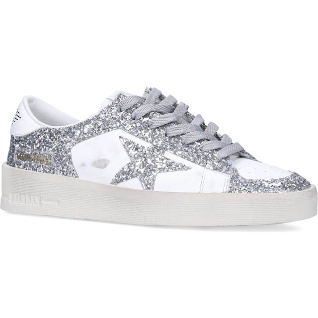 Golden Goose Womens Silver Women&#8217;s Stardan 80185 Glitter and Leather Low-top Trainers Eur 36 / 3 Uk Women - SILVER