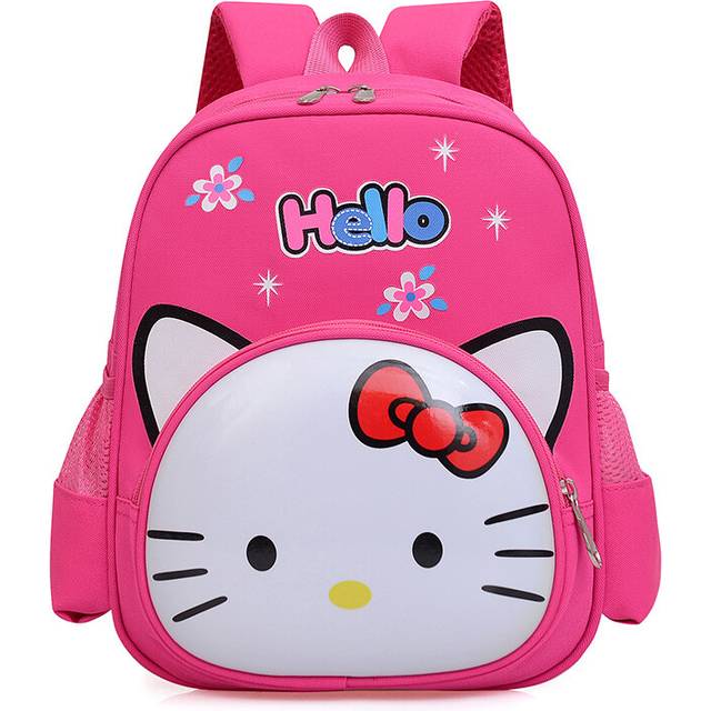 (Magenta Cat) Cute Cartoon Backpack For Children School Bag With Breathable And Comfortable Straps