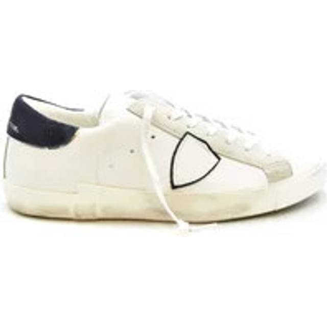 Philippe Model Sneaker Paris X In Pelle Bianca Con Dettagli Blu, 40 EU