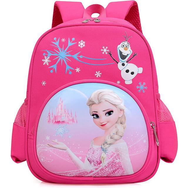 (Magenta Elsa) Cute Cartoon Backpack For Children School Bag With Breathable And Comfortable Straps