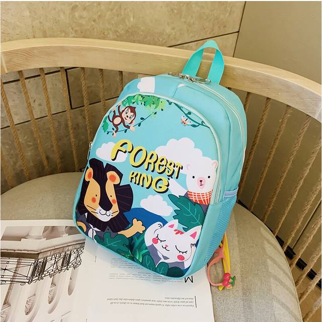 (Sky Blue) Cute Animal Print Kids Backpack Breathable And Soft Comfortable And Durable Nylon Material