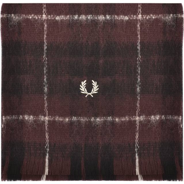 Fred Perry Tartan Scarf Burgundy