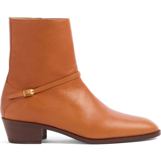 Valentino Garavani - Pat leather ankle boots - men - Goat Skin/Goat Skin/Calf Leather/Metal - 44 - Brown