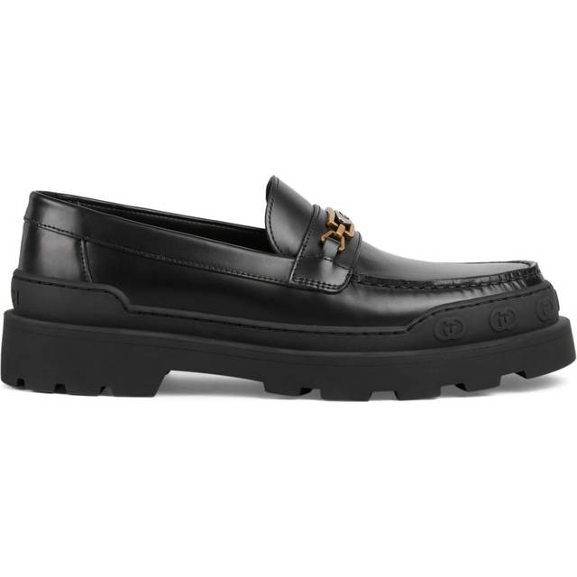 Gucci - Interlocking G leather loafers - men - Leather/Leather/Rubber - 7 - Black