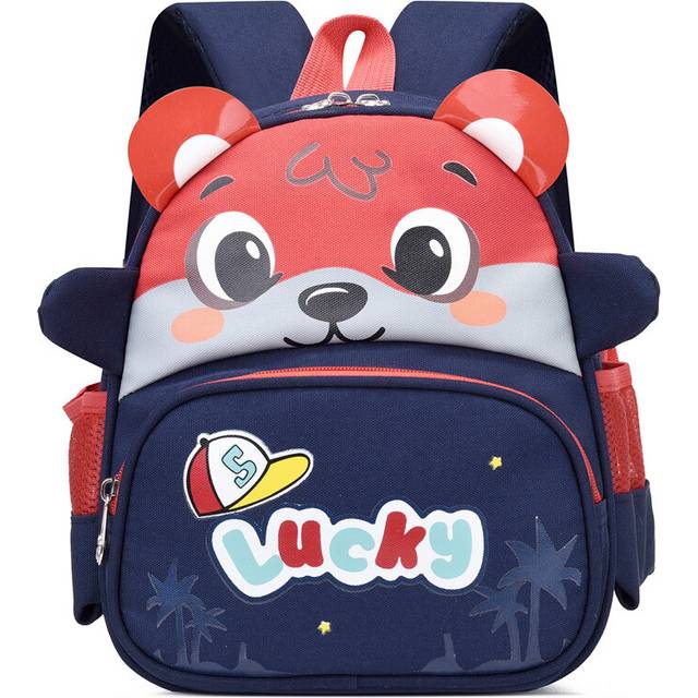 (Red) Fashionable Breathable Cartoon Print Toddler Backpack With Curved Straps