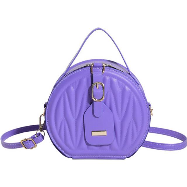 (Purple) Crossbody Fashionable Quilted Bag Medium Soft Pu With Polyester Lining