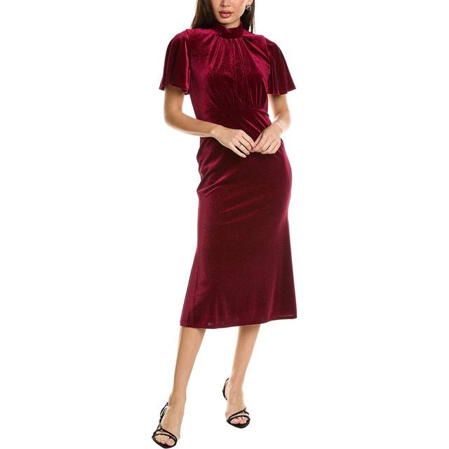 Julia Jordan Joline Thin Stripe Glitter Velvet Midi Dress