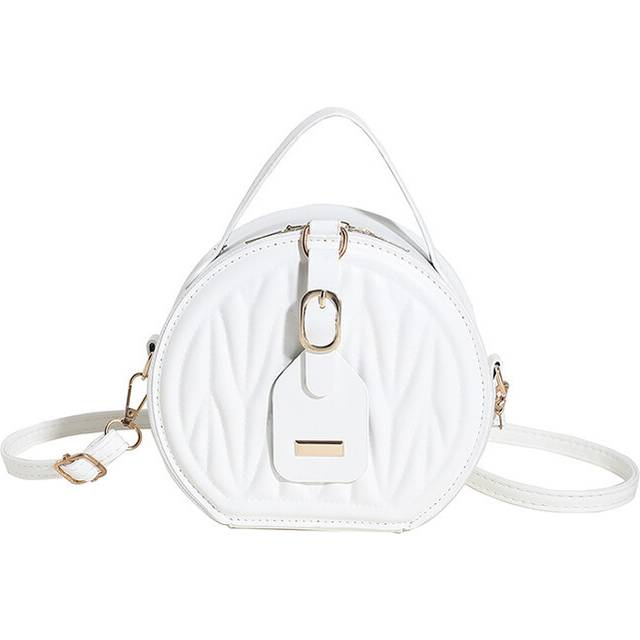 (White) Crossbody Fashionable Quilted Bag Medium Soft Pu With Polyester Lining