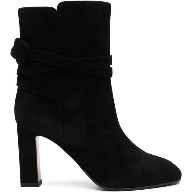 Aquazzura - 85mm Very Bow Tie boots - women - Suede - 38 - Black