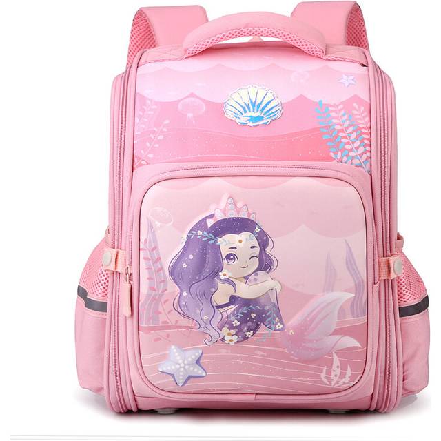 (Pink Mermaid) Cute Nylon Toddler Backpack With Cartoon Designs For Boys And Girls School Use