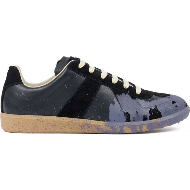 Maison Margiela - Paint Replica leather sneakers - men - Calf Leather/Calf Suede/Rubber/Cotton - 40 - Black