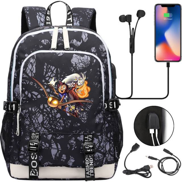 The Owl House laptop Backpack Mochila Printed USB School Student Book Bags Gift-as the picture-44cmx30cmx15cm