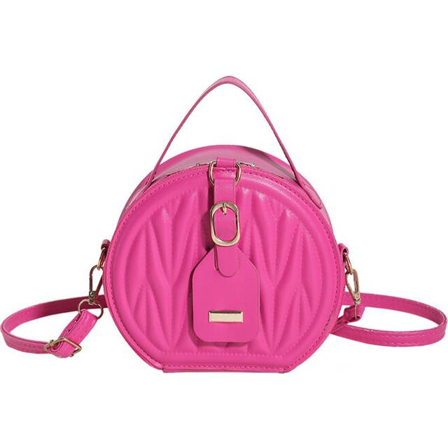 (Pink) Crossbody Fashionable Quilted Bag Medium Soft Pu With Polyester Lining