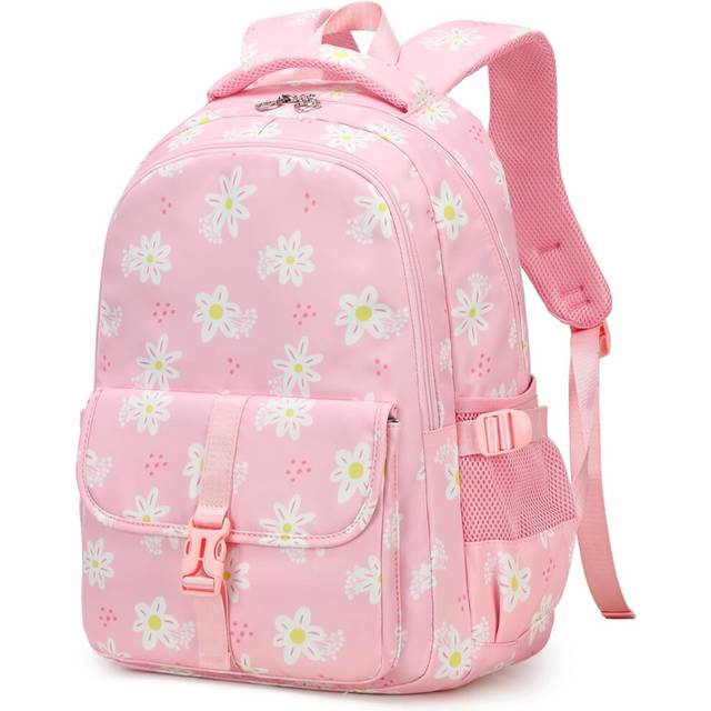 (Pink) Daisy Backpack for Girl,| Daisy Print Girls Backpack for Elementary Secondary School Bags