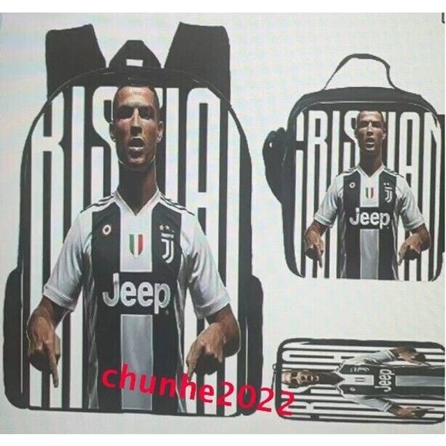 Boys Football Star Backpack Bookbag School Lunch Bag Rucksack Pencil Cases Gift-as the picture-Only 1Pcs Backpack