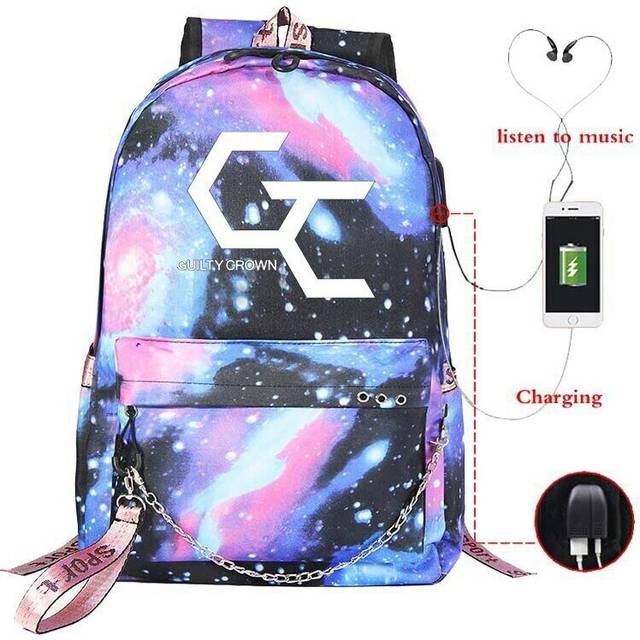 Hot Anime Boys Girls USB Backpack Kids Teens Shoulder Bags Student School Bags--as the picture-