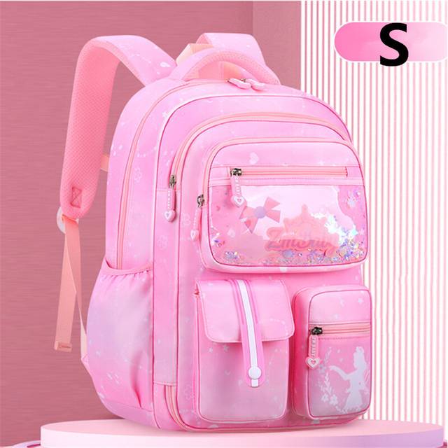 (S red) Gradient Color Children Backpack School Bags Back Pack For Kid Child Teenage Schoolbag