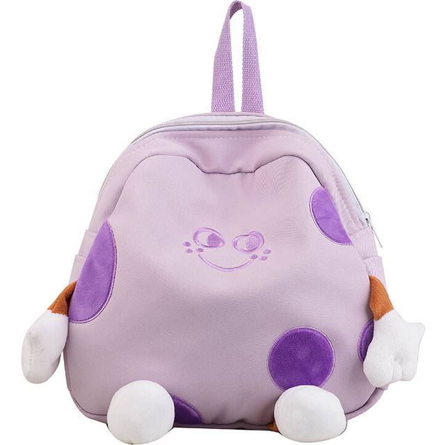 (Purple) Trendy Adorable Nylon Kids Backpack For School And Travel With Cartoon Characters
