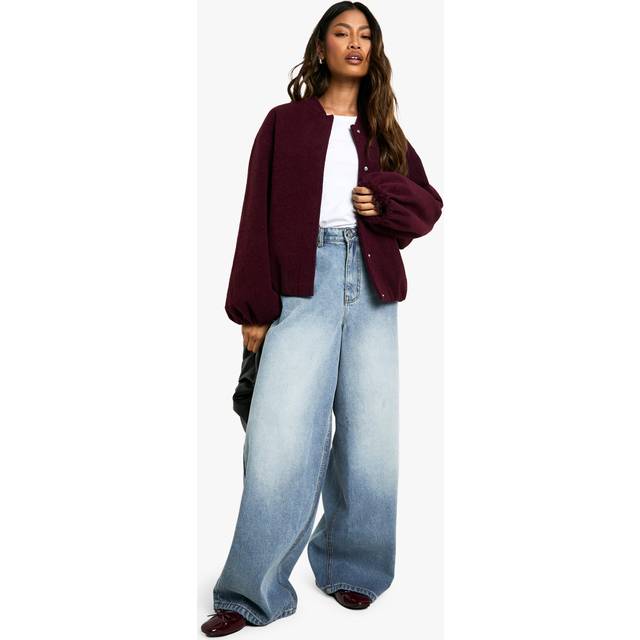 Womens Slouchy Wide Leg Jean - Blue - 14, Blue
