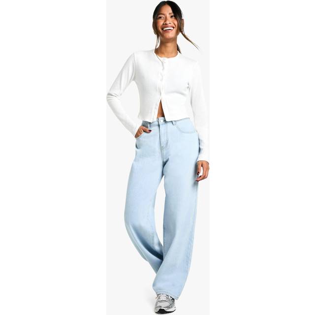 Womens Boohoo Basics Baggy Boyfriend Jeans - Blue - 14/32L, Blue