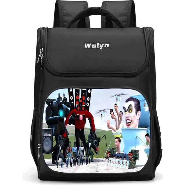 (Style I, Large) And Trendy Durable School Backpack With Monitor Man Graphic For Students