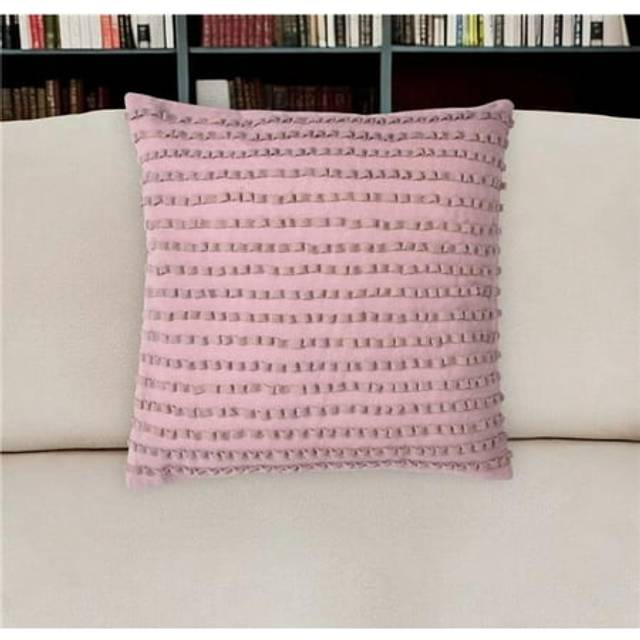 HomeRoots 534628 18 in. Purple Striped Cotton Throw Pillow Cover