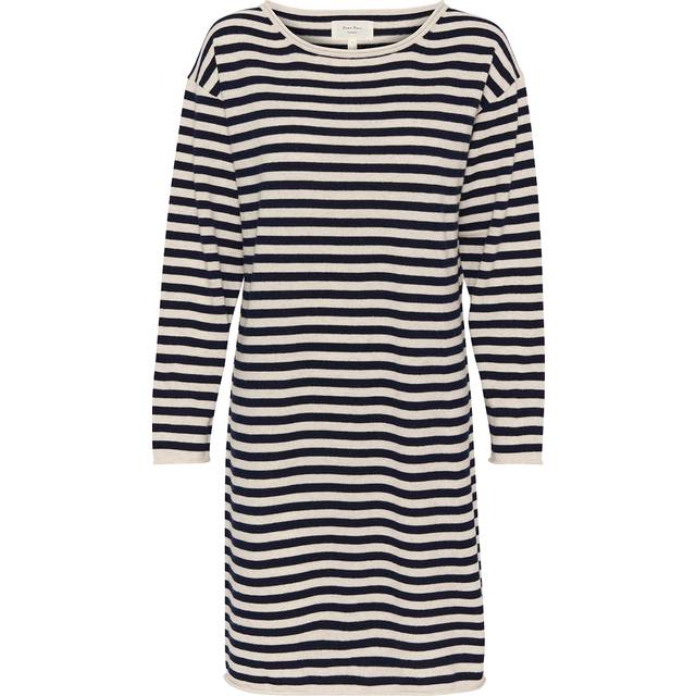Part Two Merima Stripe Pure Wool Jumper Dress, French Oak/Dark Navy