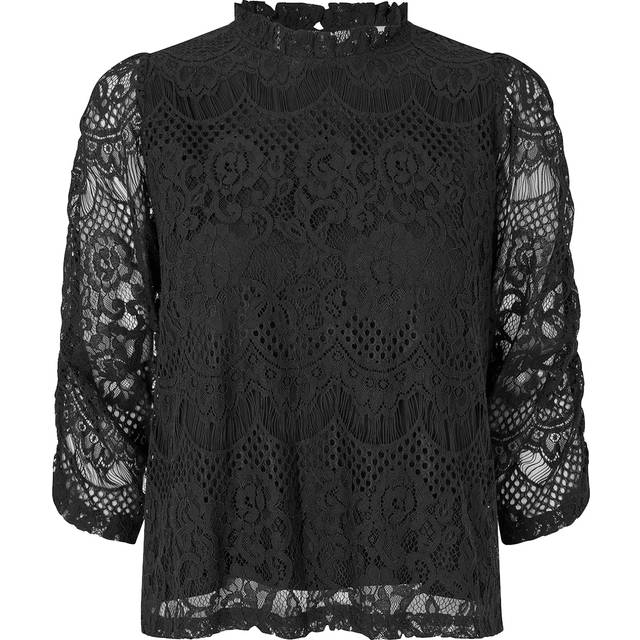 Lollys Laundry Liloull Blouse 3/4 Dam Kortärmade Blusar Stl. XS - Från Magasin - Black (XS)