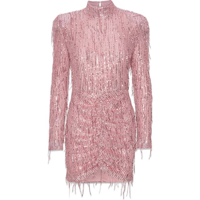 Rotate Birger Christensen Sequinned Mesh Mini Dress - DK 36/UK 8 - Pink