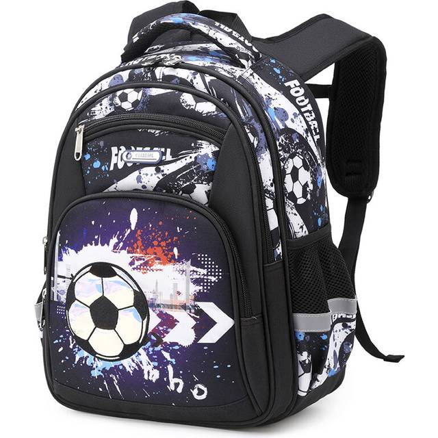 (black) School Bags for Boys Large Backpack for Teenage Girls Multi Pocket Travel Activity Back Packs Men Football Print Kids Rucksack Laptop Backpack