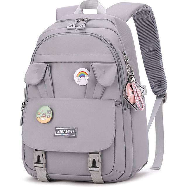 (gray) School Bags for Girls, Backpack Womens Waterproof Book Bags with Laptop Compartment & Anti Theft Casual Daypacks for Primary Junior High Univer