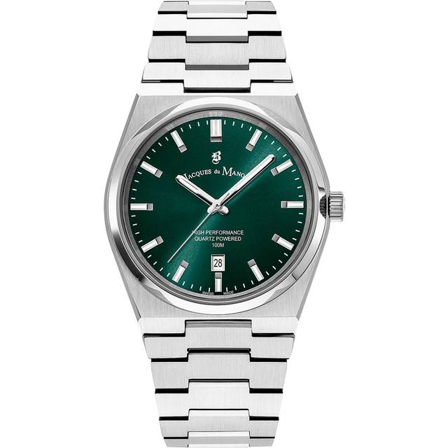 Jacques du Manoir Mens Horizon Silver Plated Bracelet Watch