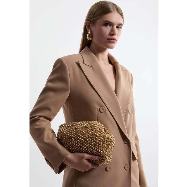 Pearl Slouchy Clutch Bag - Gold