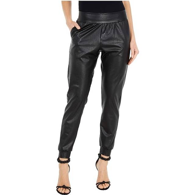 Commando Faux Leather Joggers, Black