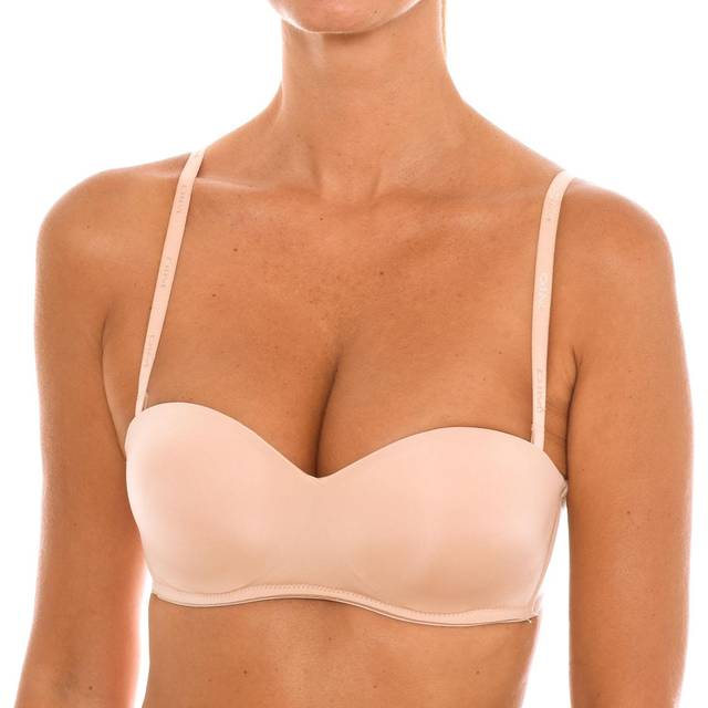 Dim Womens wireless bandeau push-up bra 007HF. Enhancement, support and a touch of elegance. - Beige - Size 32B
