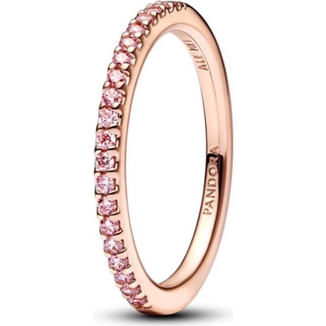 Pandora Rose Gold Sparkling Pink Band Ring - 48