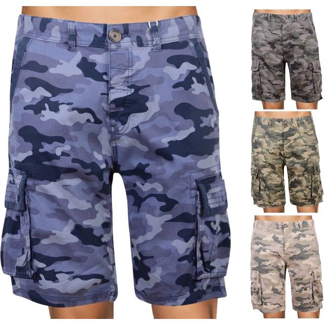 Mens camouflage shorts camo combat cargo multi pockets short trousers