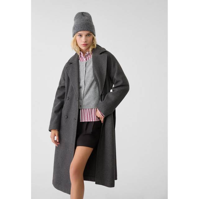 Stradivarius Soft-touch trench coat Grey L