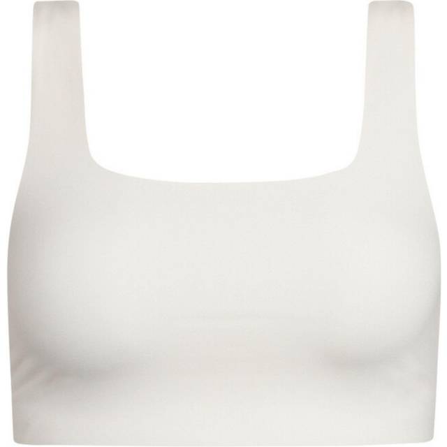 Girlfriend Womens Tommy Cropped Square Neck Bra - Ivory - 4xl
