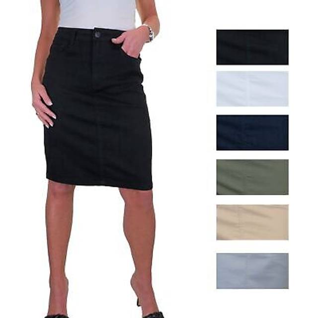 Womens summer chino skirt 21" knee length casual pencil skirt (factory damage)
