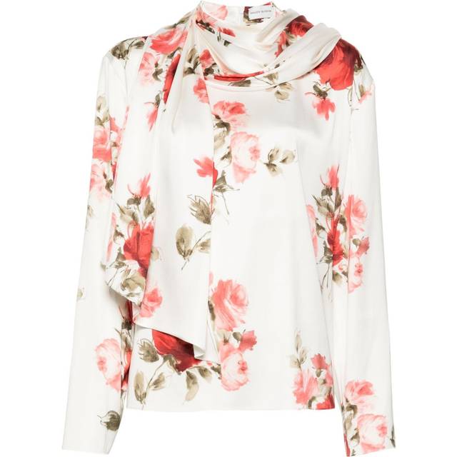 Magda Butrym - floral blouse - women - Silk/Elastane - 34 - White