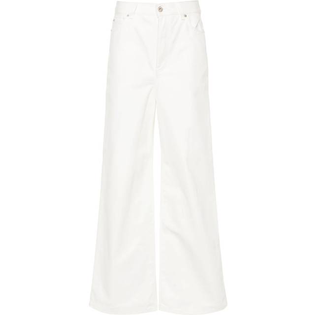 LOEWE - high-rise straight-leg jeans - women - Cotton/Cotton/Leather - 40 - White